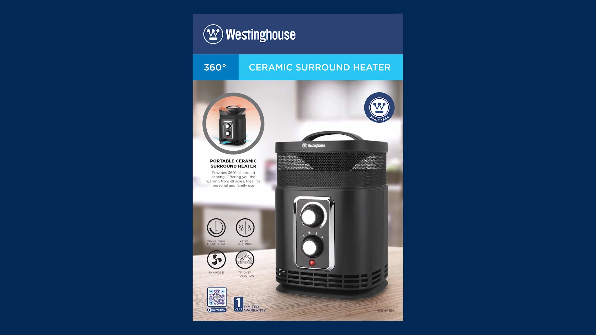 Westinghouse 360° Surround Heater WSHF156 on Vimeo