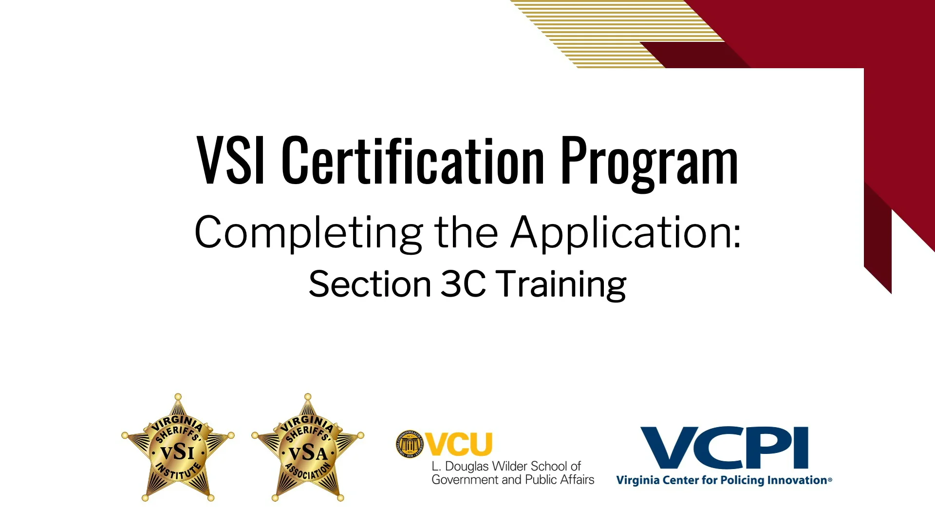 Completing the Application: Section 3C Training