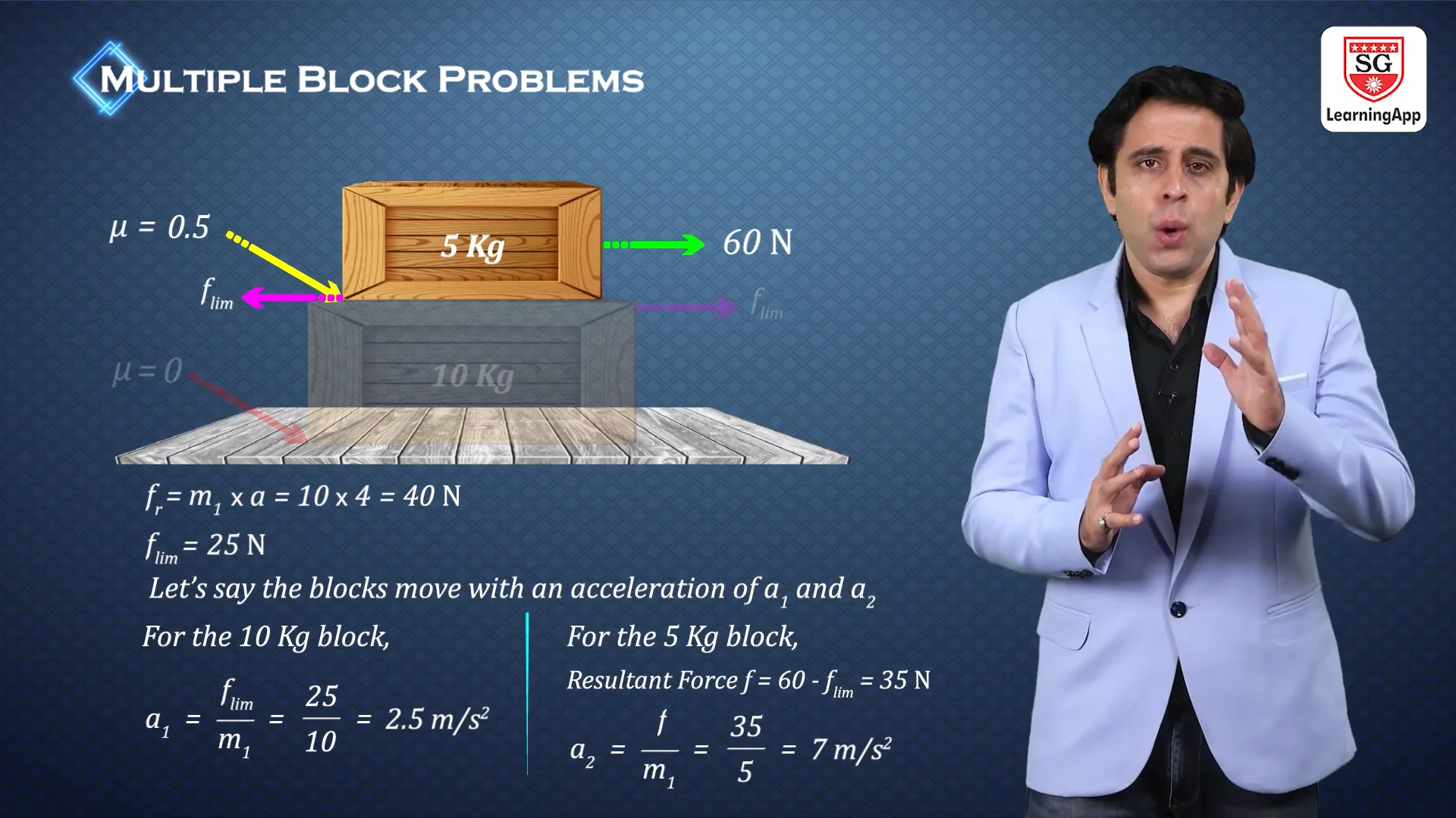 Friction - Multiple Blocks problems part_2 (SB7) on Vimeo