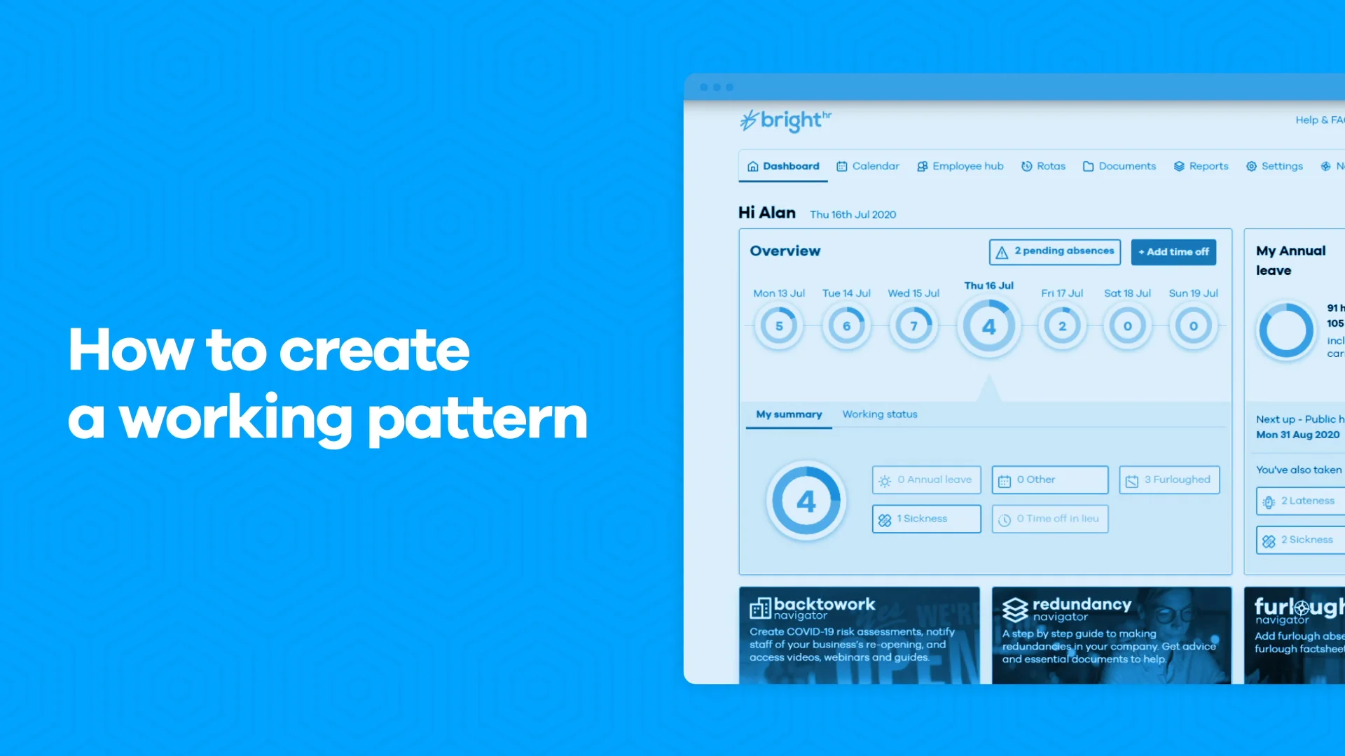 How to create a working pattern (UK) on Vimeo