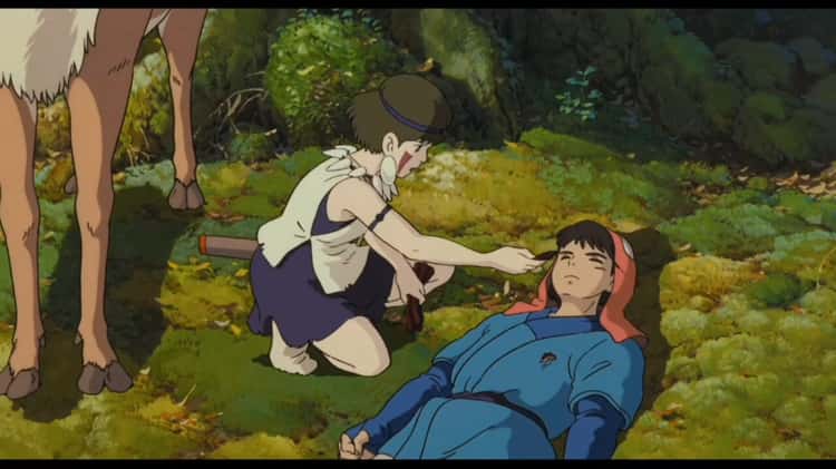 Princess Mononoke feeds Ashitaka