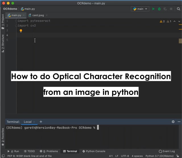 Python Tip: OCR - Optical Character Recognition