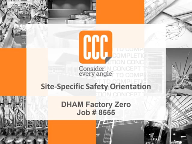 8555 DHAM Factory Zero Site-Specific Safety Orientation