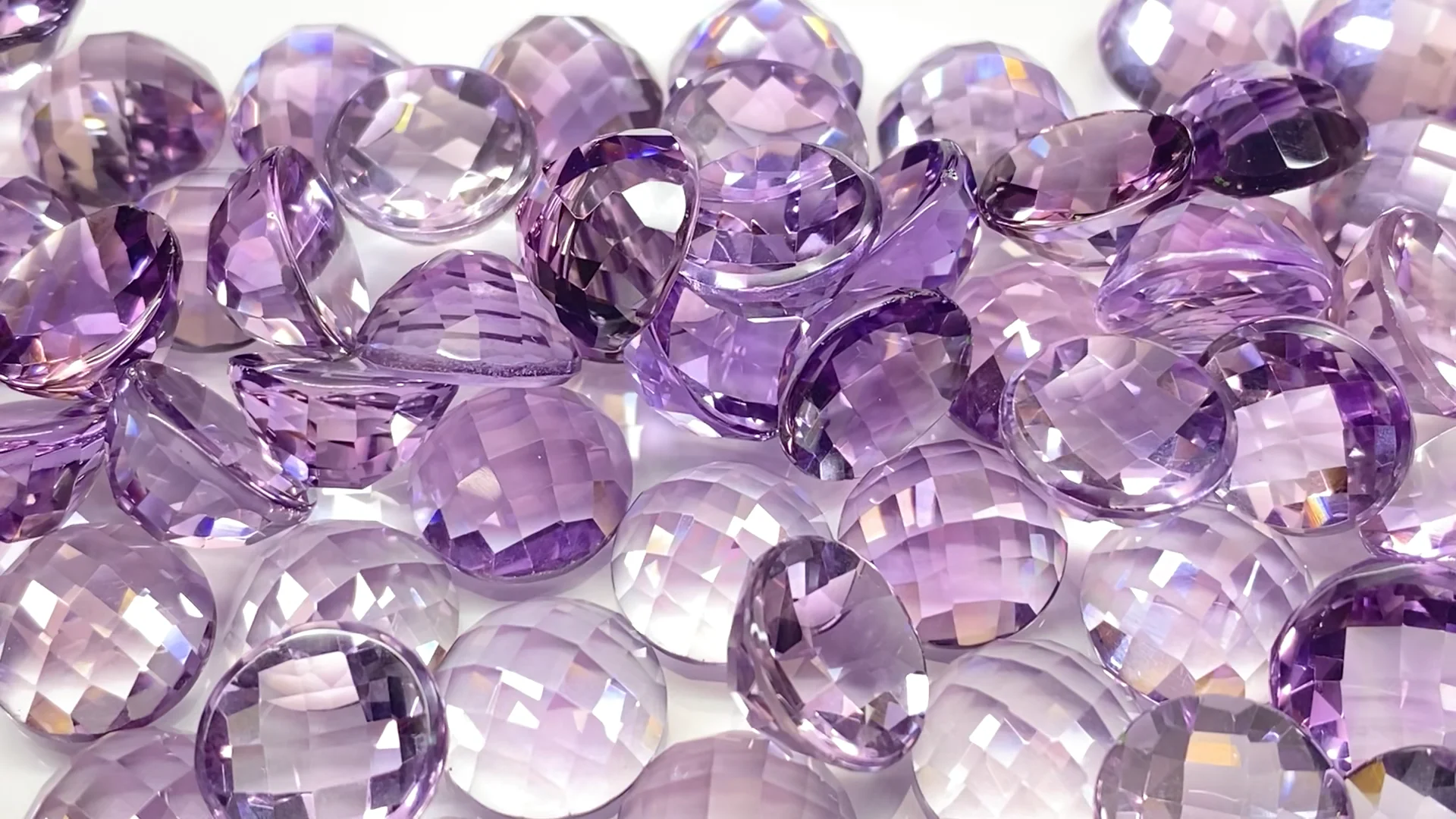 ❇️アメジスト❇️チャーム(カボション) ザンビア産宝石質アメジストAAA- ラウンド カボション6×6mm 3粒