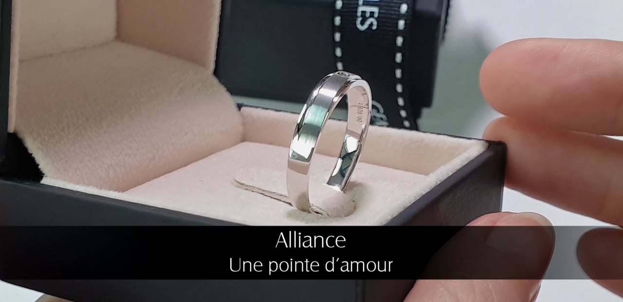 Alliance Une Pointe d'Amour - Or Blanc & Diamant | Gemperles