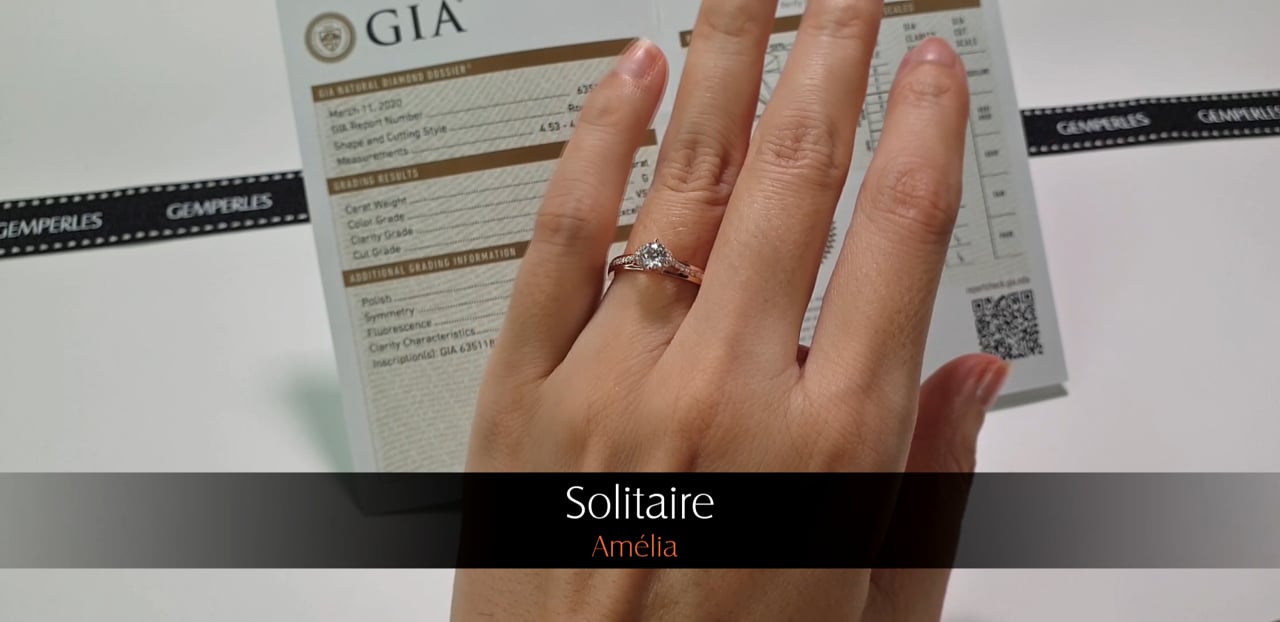 Solitario Amélia - Oro Rosa & Diamanti | Gemperles