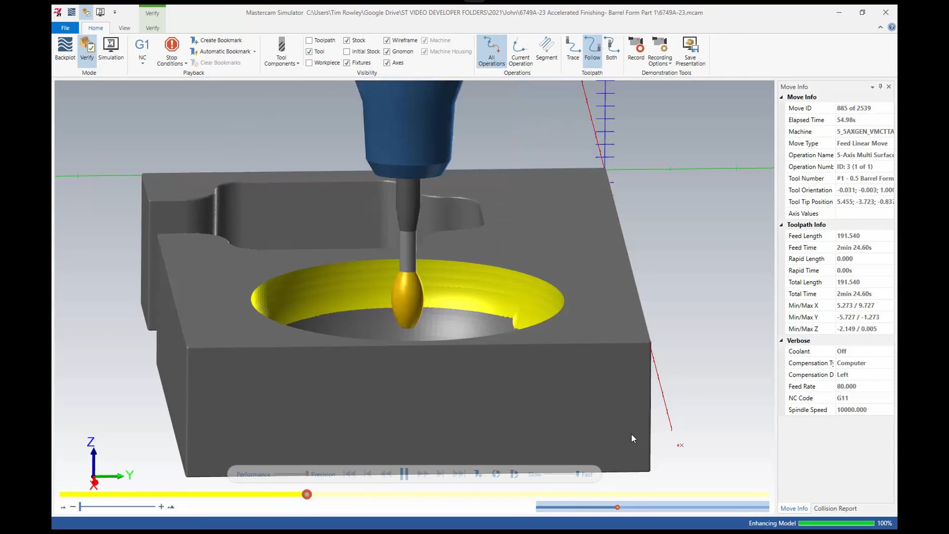 Accelerated Finishing- Barrel Form for 5 axis