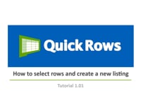 How to select rows and create a new listing tutorial