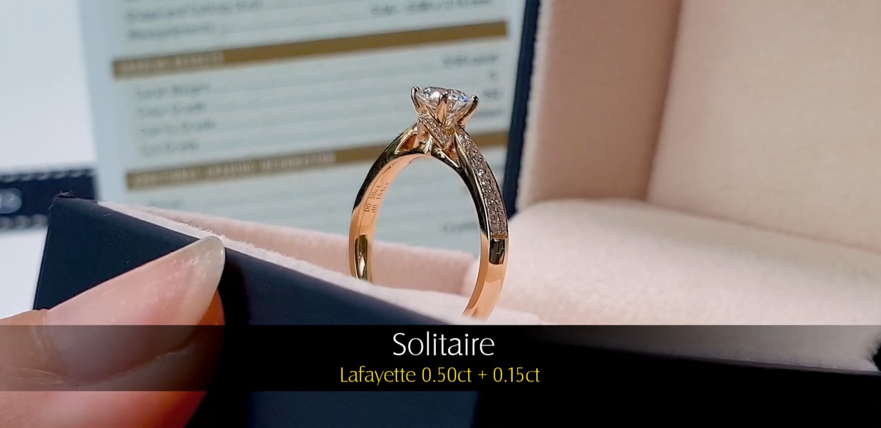 Bague de Fiancaille Lafayette Solitaire paul Or Blanc Diamant