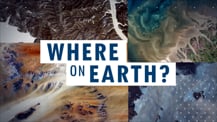 A collage showing four images of different areas on Earth. The "Where on Earth?" logo is in the center.
