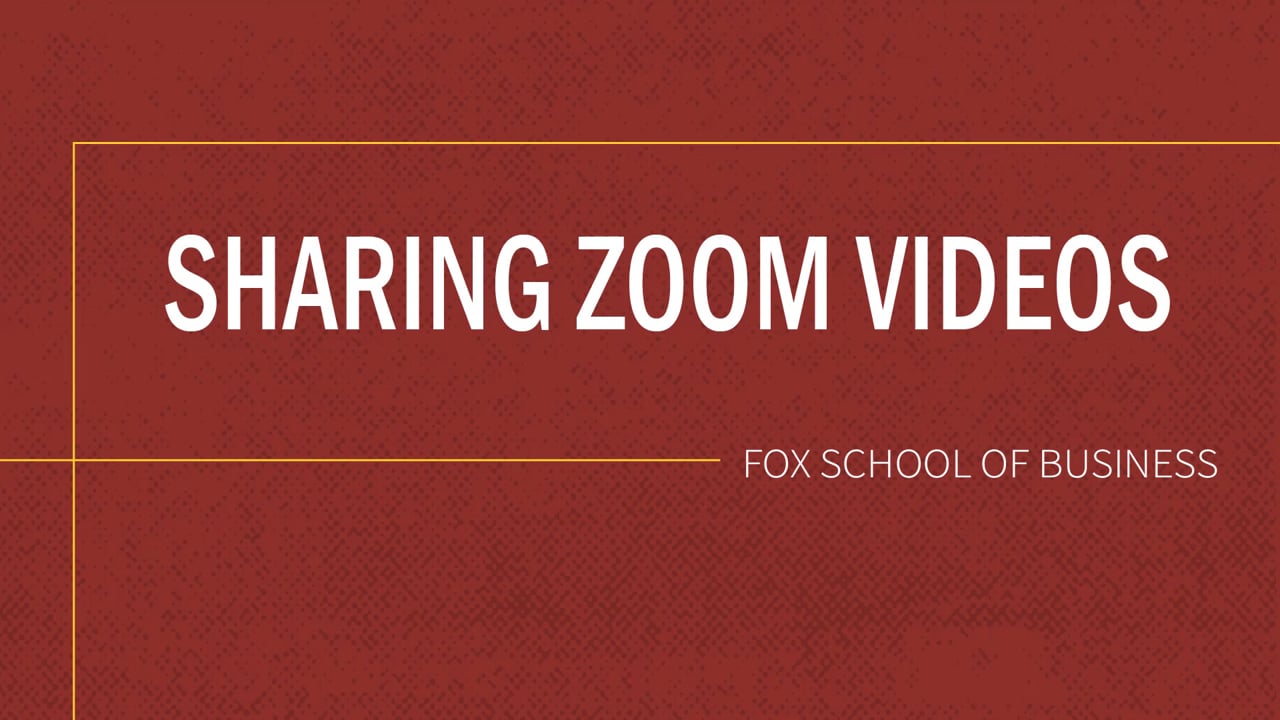 Sharing Zoom Video in Canvas