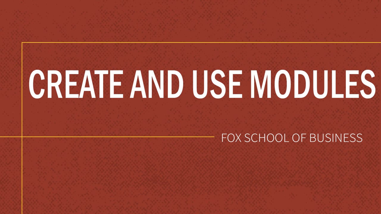 Login to view Create and Use Modules