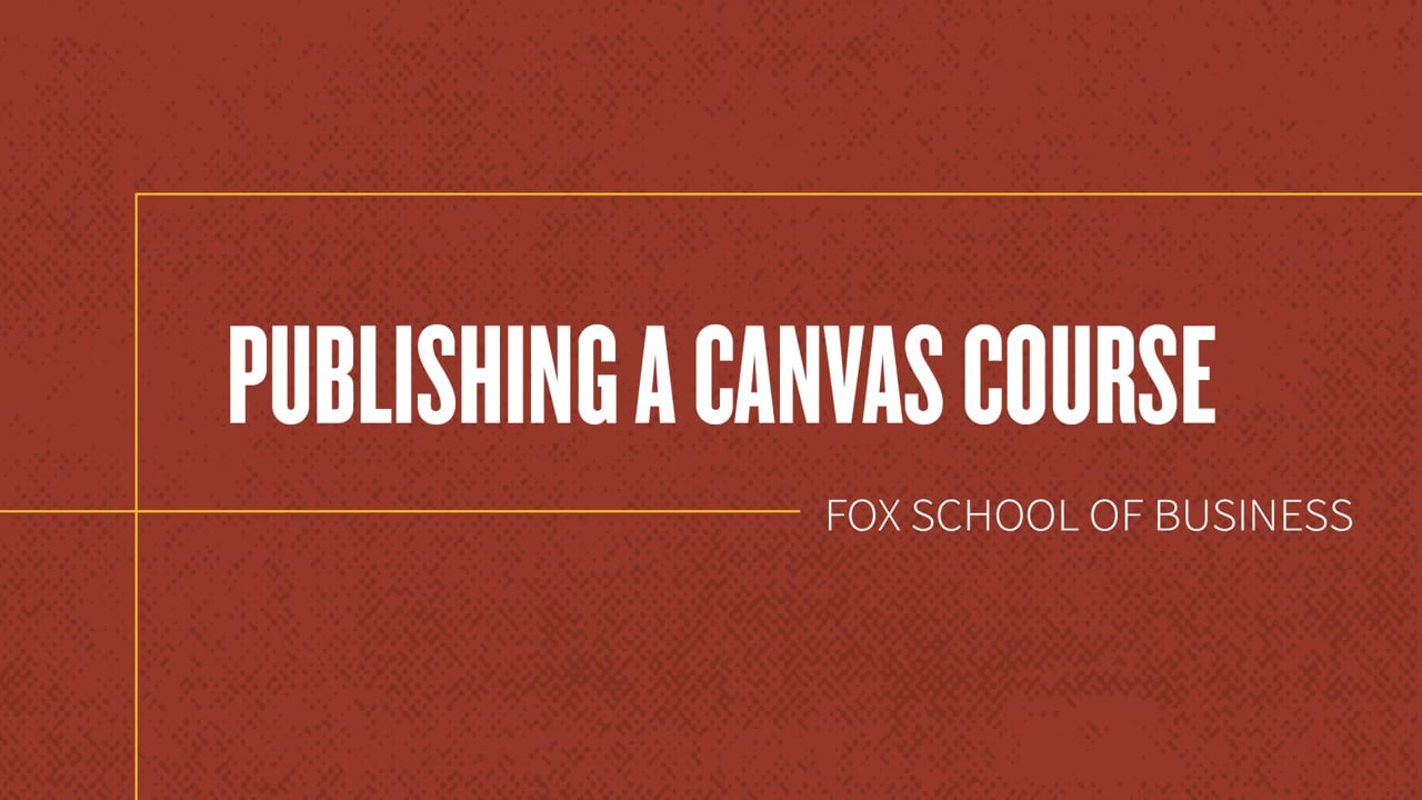 Publishing a Canvas Course