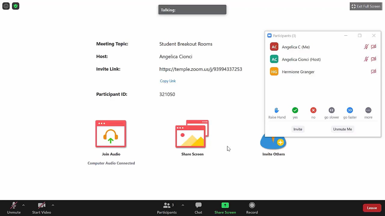 Login to view Breakout Room Overview