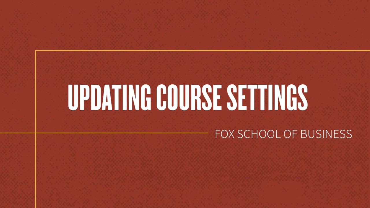 Login to view Updating course settings