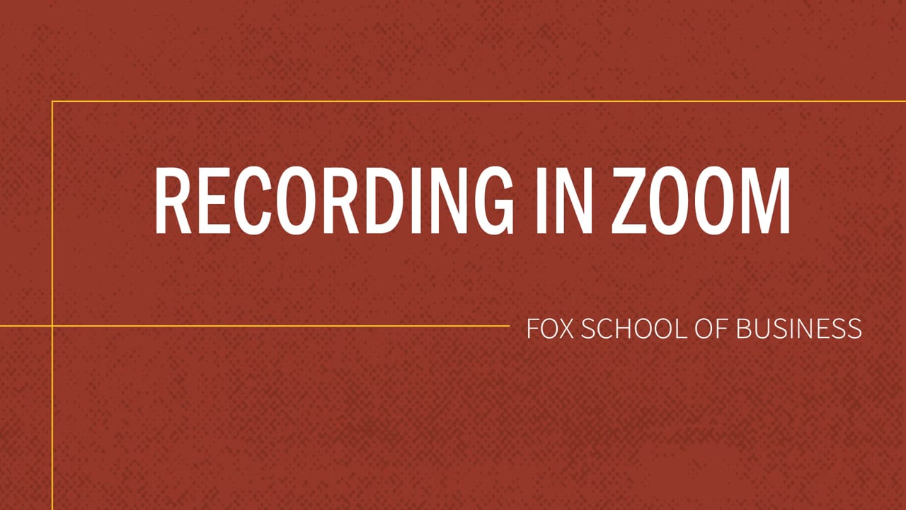 Zoom video recording