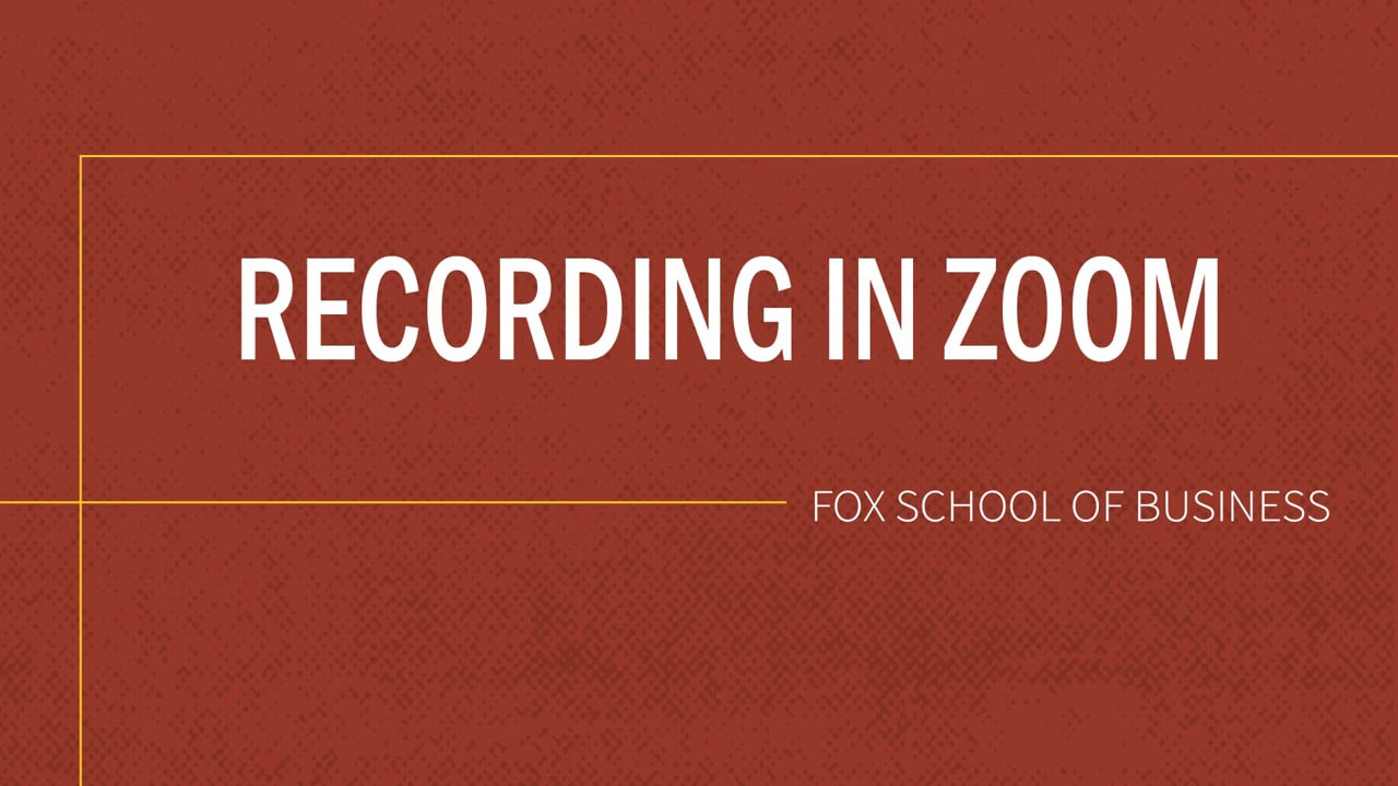 Zoom video recording