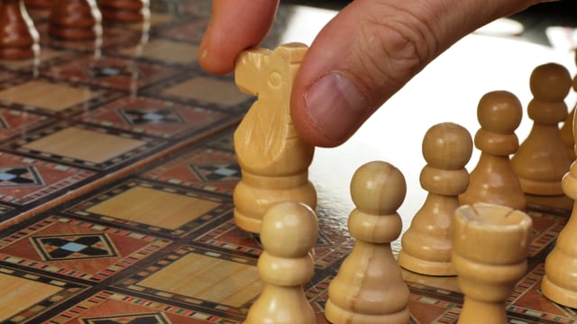 60 Handmade Wooden Chess Board Stock Video Footage - 4K and HD