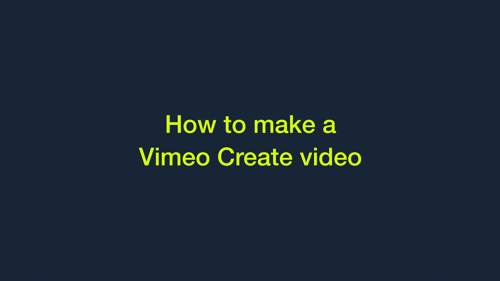 What is the Create editor? – Vimeo Help Center