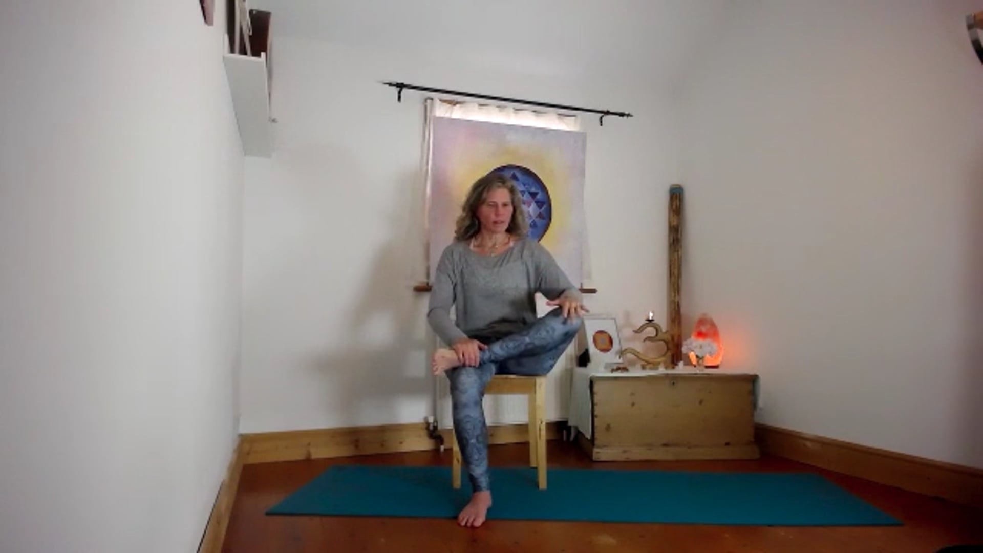 Gentle - Focusing on clearing energy with the Ganesh Mudra and inner listening. Movement into hips using  chair, hands and knees flows and supported fish sigh with self care massage