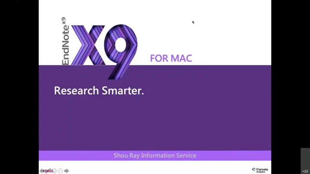 EndNote X9 Mac 版基本使用說明課程
