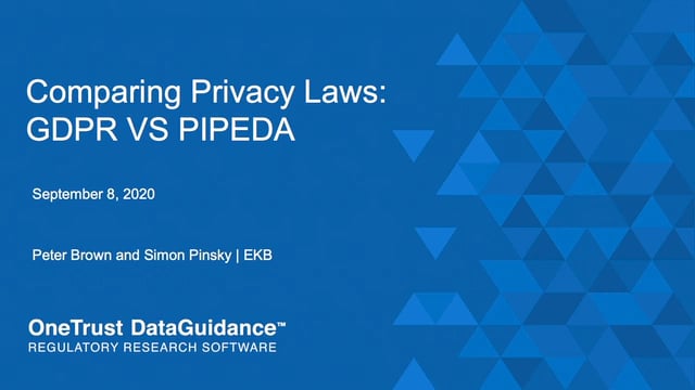 Comparing Privacy Laws: GDPR v PIPEDA