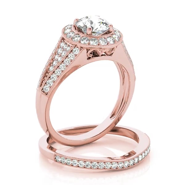 DIAMOND ENGAGEMENT RINGS HALO ROUND IN 18 KARAT ROSE GOLD on Vimeo