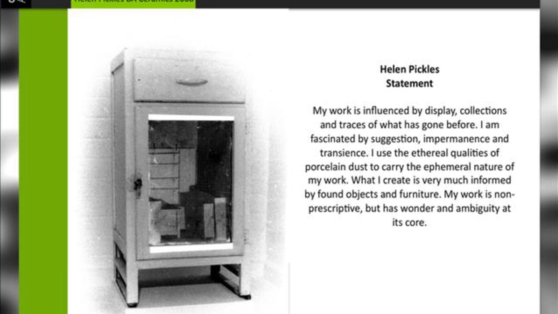 Beginning Approaches - Words: Helen Pickles BA Ceramics UWIC 2008