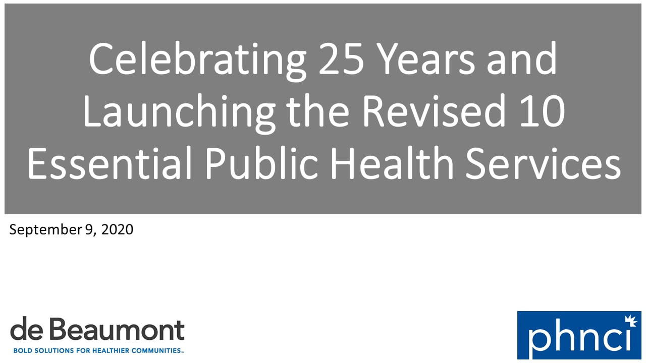 Celebrating 25 Years And Launching The Revised 10 Essential Public Health Services On Vimeo 8674