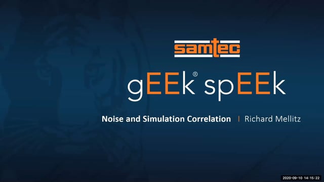 Geek Speek Webinar – Noise and Simulation Correlation