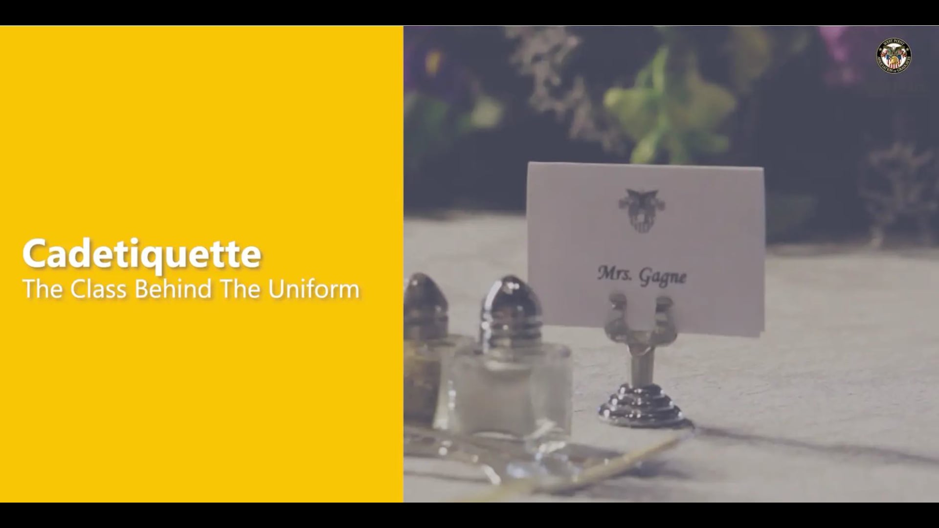 "Cadetiquette" The Class Behind The Uniform (Video Story)