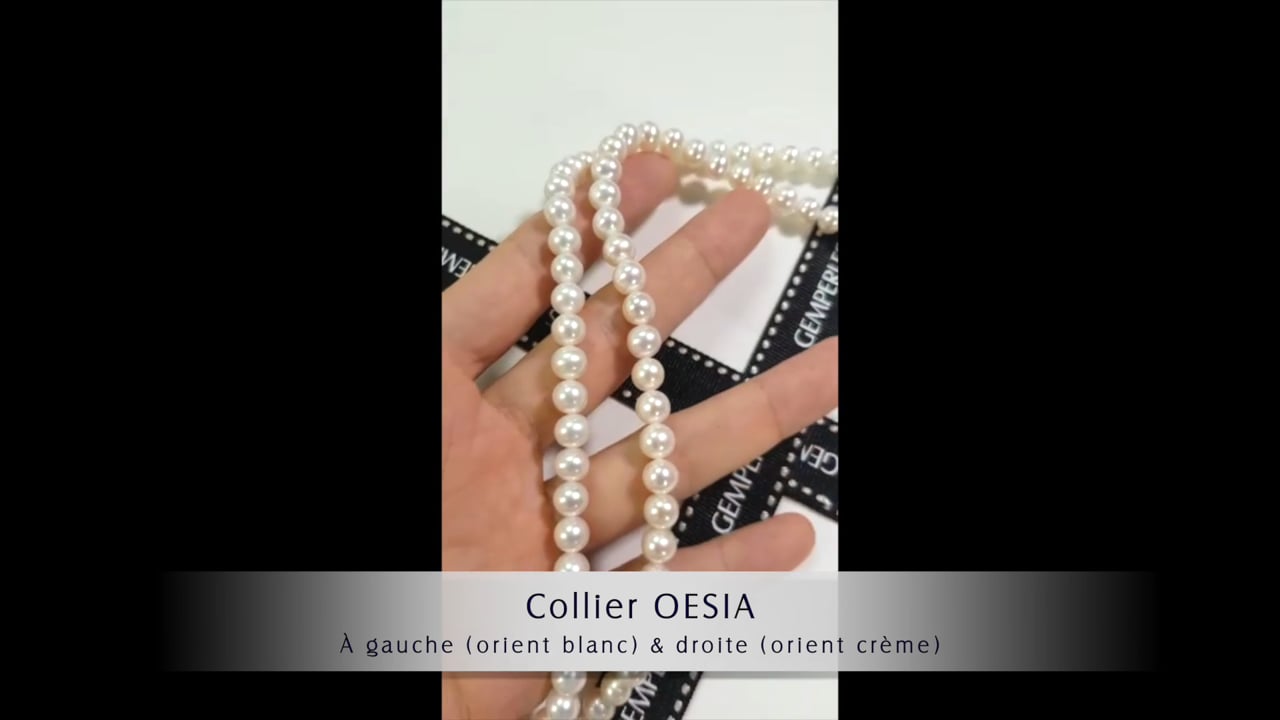 Collier Oesia I Orient blanc & Orient crème I Gemperles