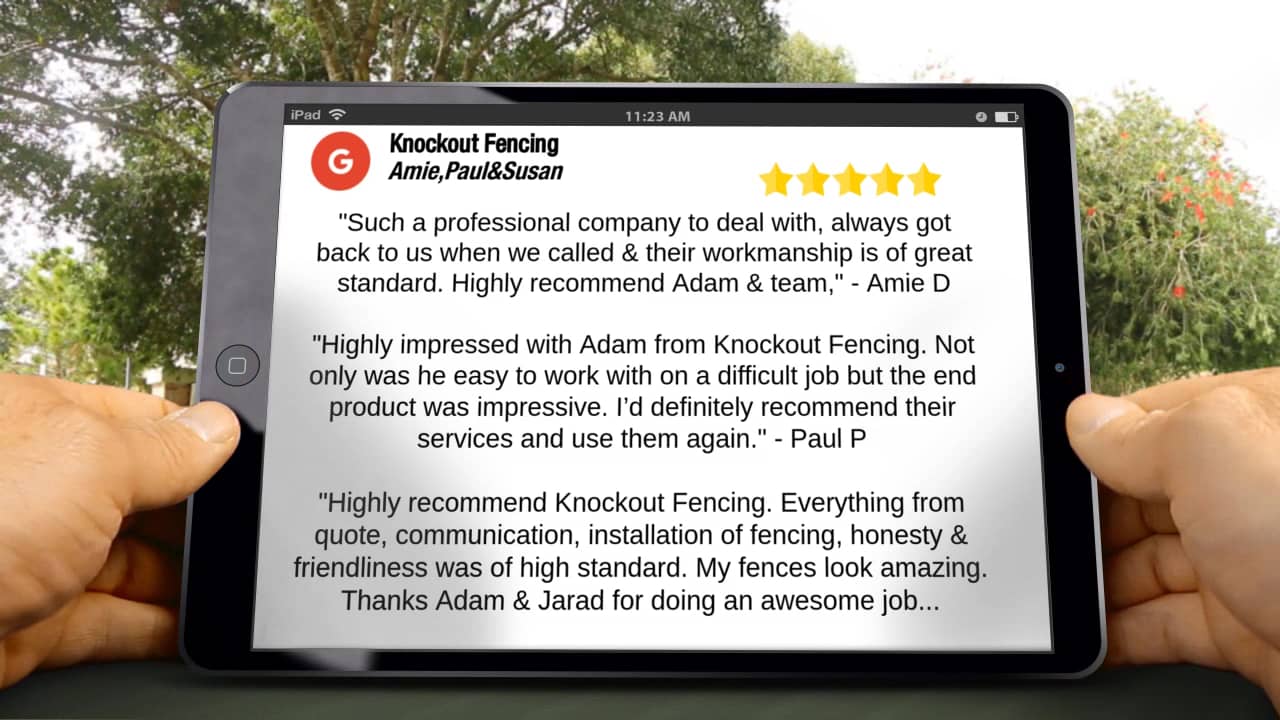 Knockout Fencing Mount Keira Excellent Five Star Reviews by Amie, Paul