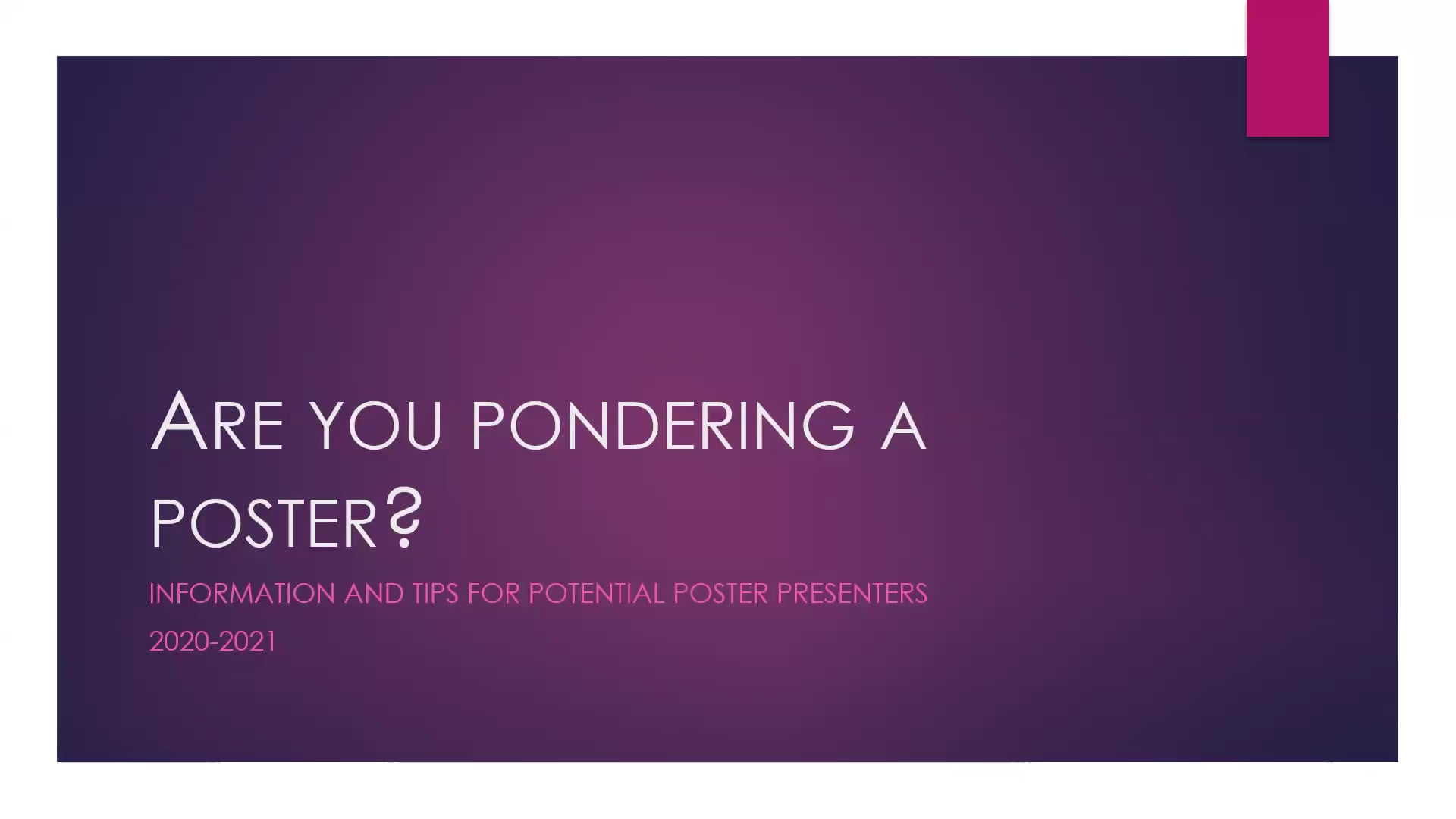 ACMA 2021 Poster Session Informational Webinar on Vimeo