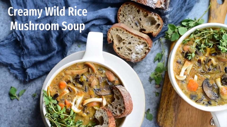 Instant Pot wild rice mushroom soup