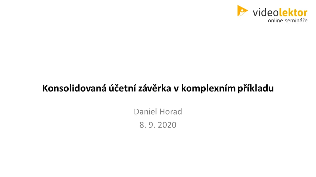 Konsolidovaná účetní závěrka v komplexním příkladu
