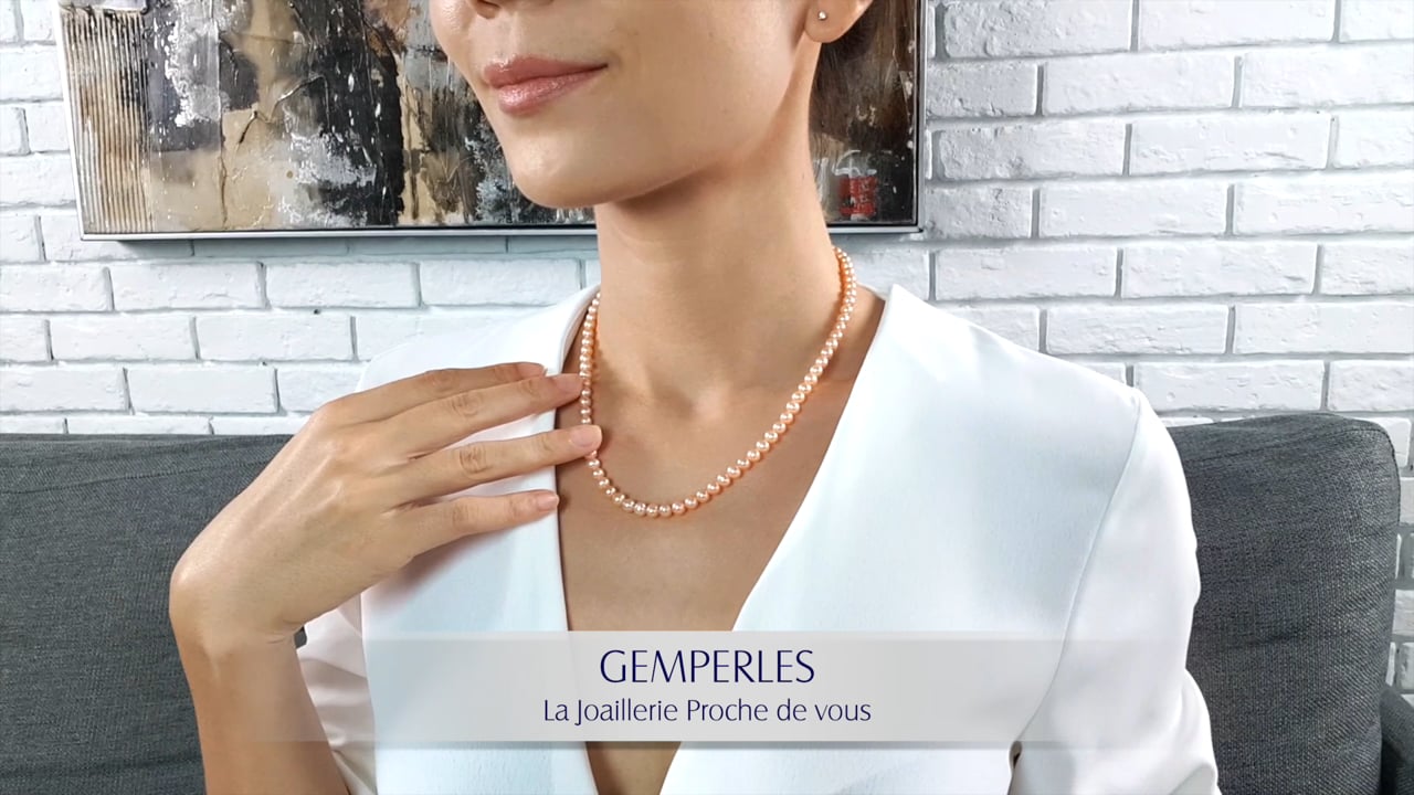 Collana Alhambra 45cm & 65cm - Perle d'Acqua Dolce Rose | Gemperles
