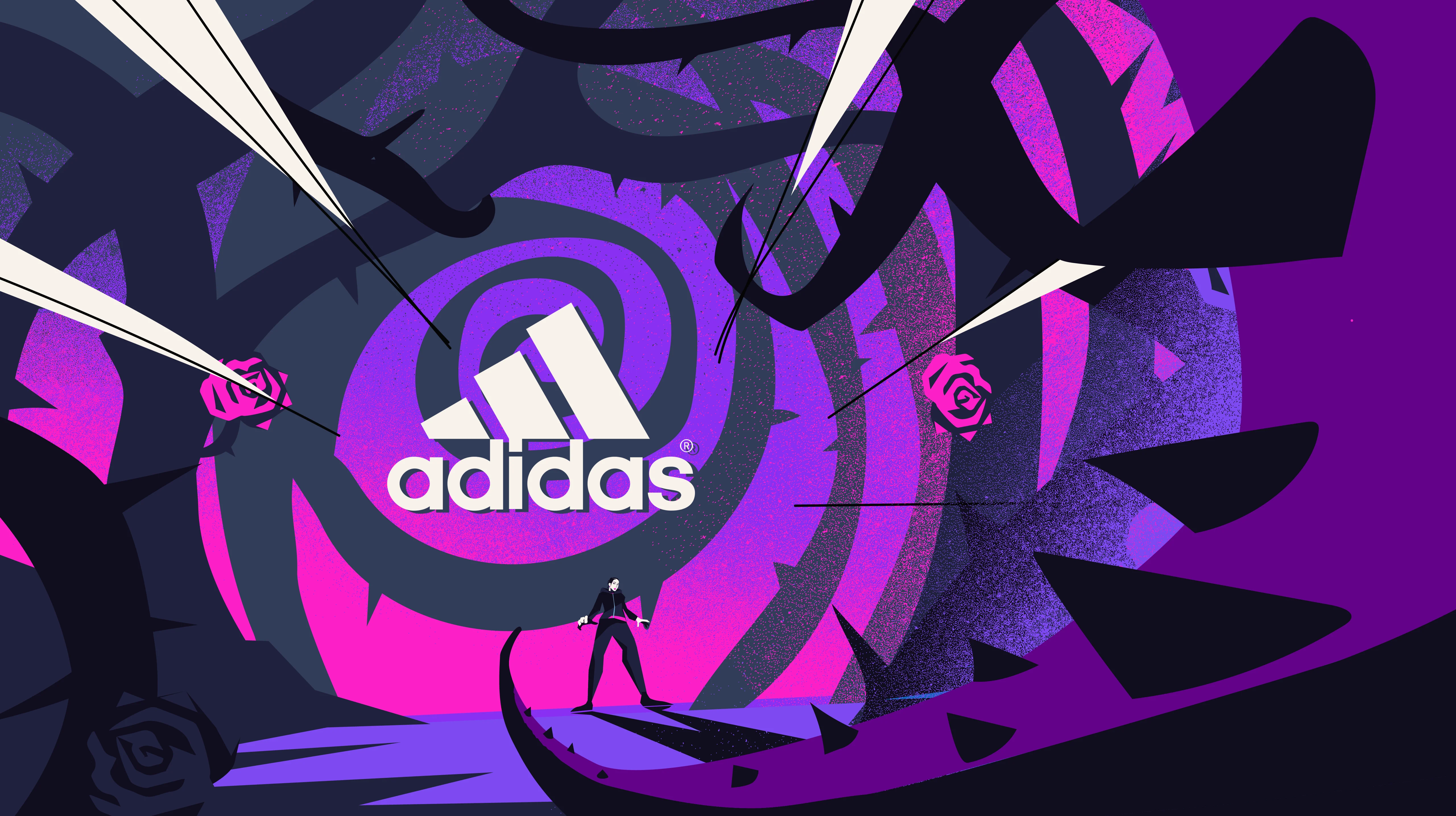 purple adidas logo