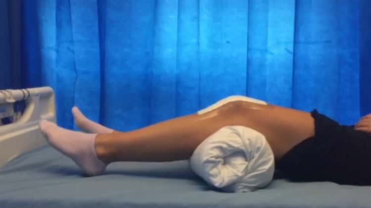 Leg lift with pillow under leg - Joint School on Vimeo