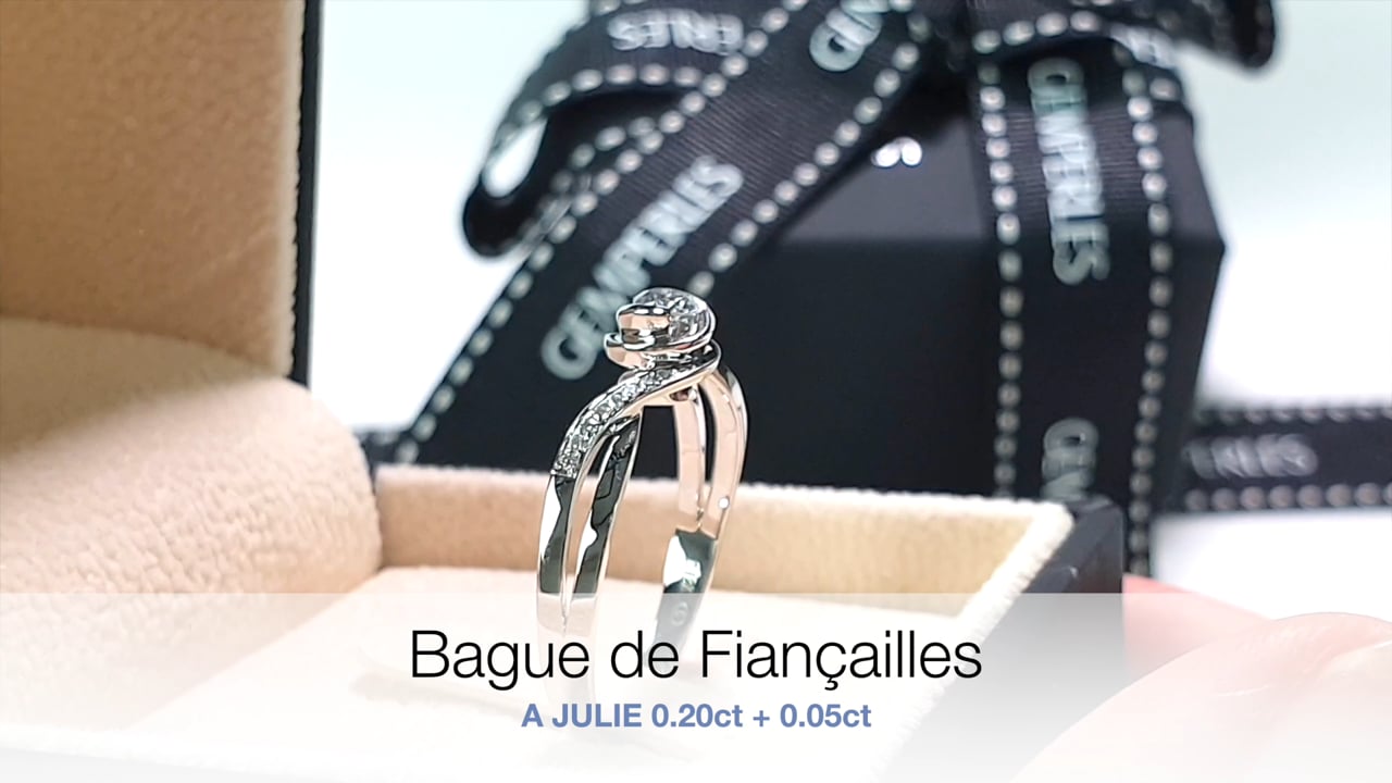 Anello Solitario A Julie - Oro Bianco & Diamanti | Gemperles