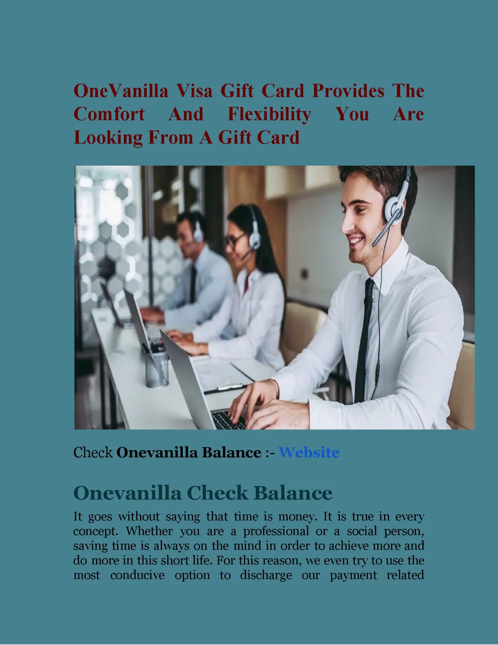 Onevanilla visa deals