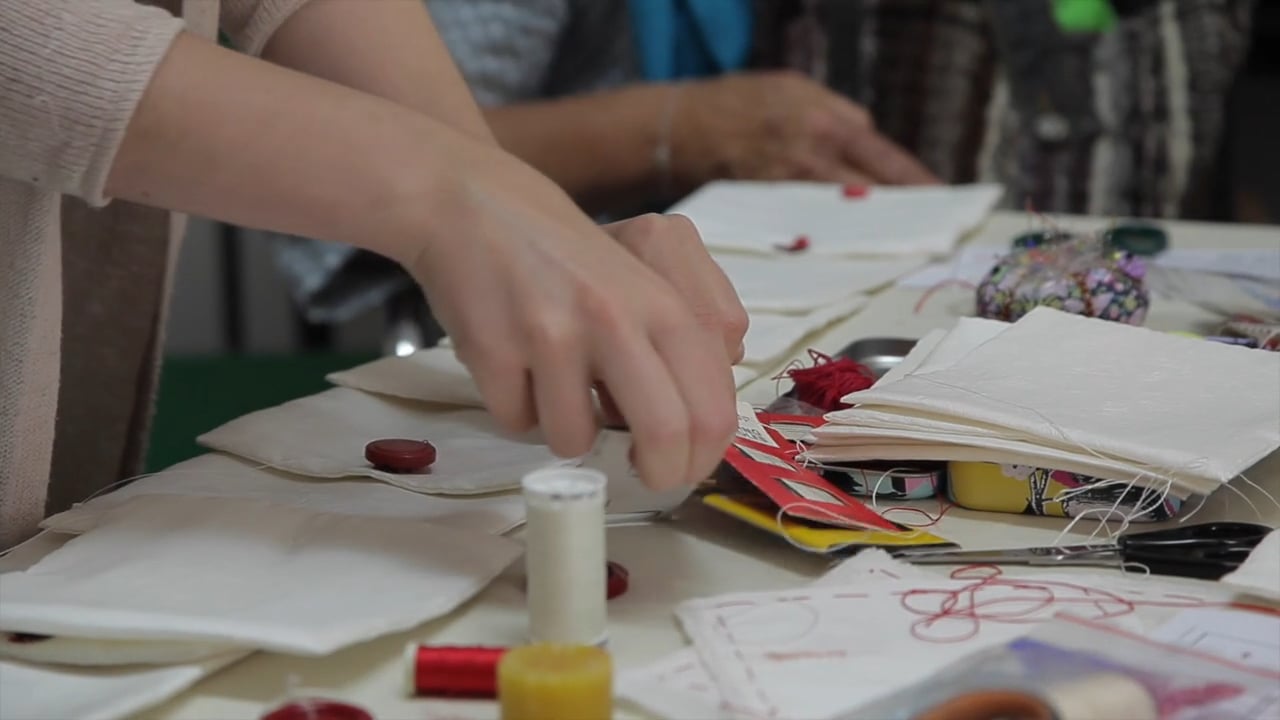 Cherry Colour Buttonholes, a video by Brenda Miller