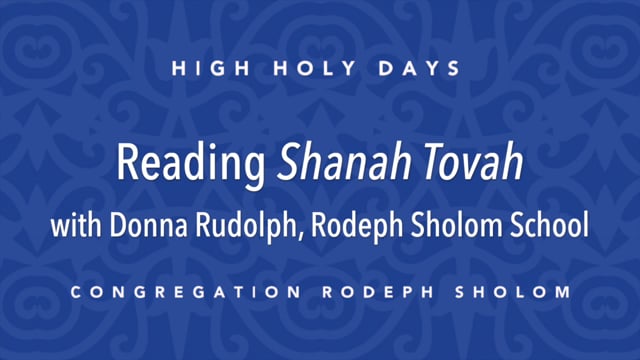 Reading Shanah Tovah – Donna Rudolph