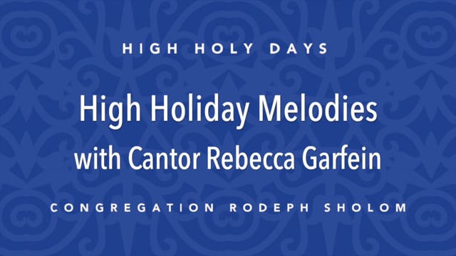 High Holiday Melodies – Cantor Rebecca Garfein