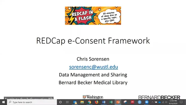 REDCap in a Flash - REDCap e-Consent Framework on Vimeo