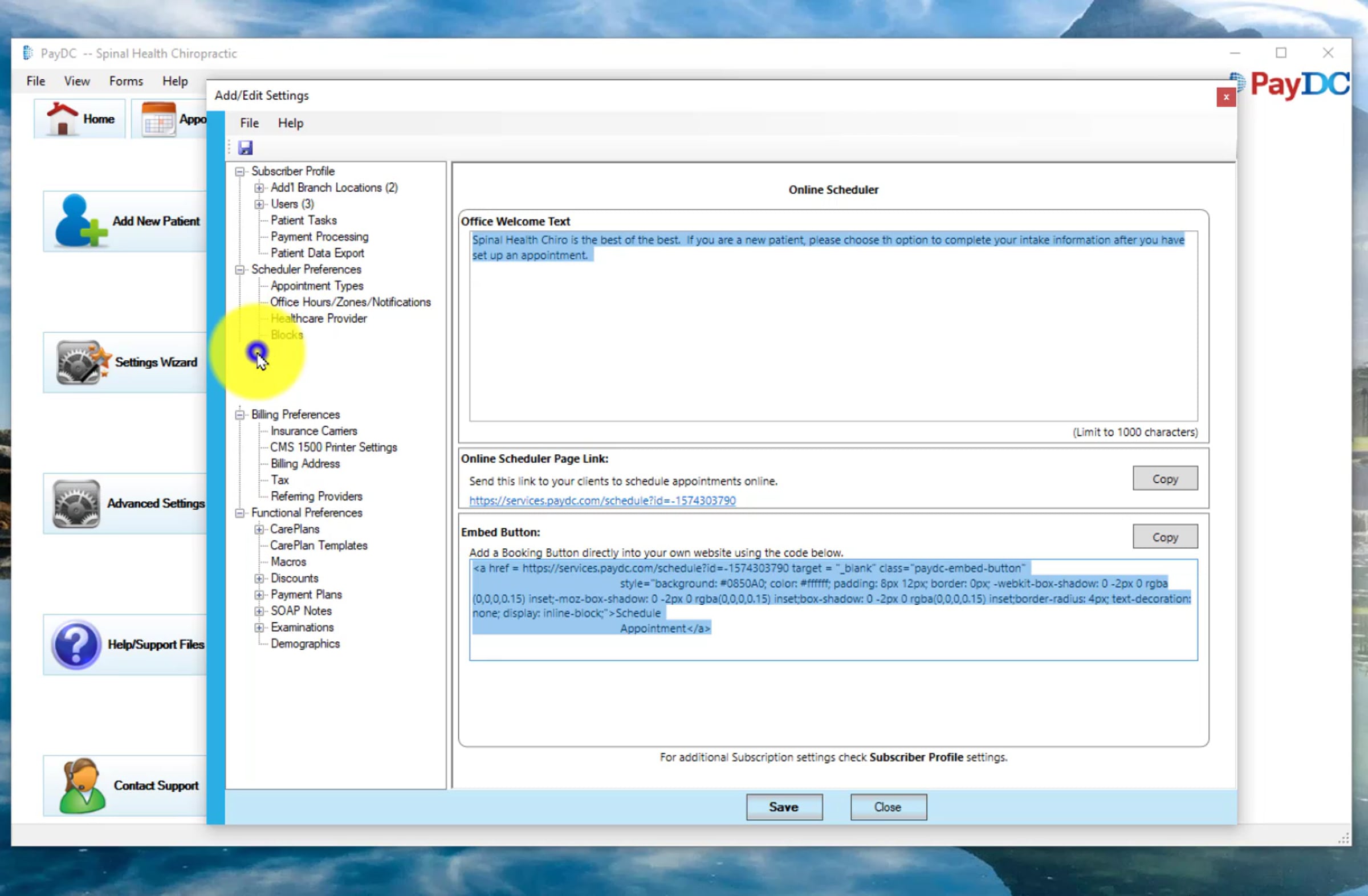 PayDC Support - Advanced Settings - Schedule Preferences - Online ...
