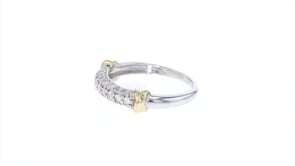 50 ct. t.w. Diamond Three-Row Ring in Sterling Silver with 14kt Yellow Gold