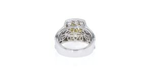 3.97 ct. t.w. Yellow and White CZ Floral Ring in Sterling Silver