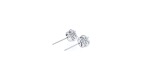 80 ct. t.w. Round Aquamarine Stud Earrings with Diamond Accents in Sterling Silver