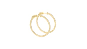 2.00 ct. t.w. CZ Inside-Outside Hoop Earrings in 18kt Gold Over Sterling. 1 14